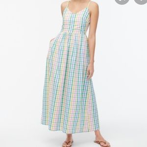 Jcrew Factory rainbow gingham maxi dress